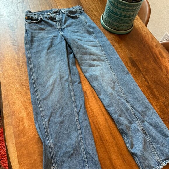 Rag & Bone High Waist Slit Hem Straight Leg Jeans Sz27 - Picture 3 of 4
